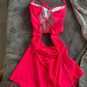 Hot pink one piece bathing suit!